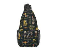 HLBSDM Bolso bandolera con notas egipcias, jeroglíficos, mochila de hombro, bandolera egipcia antigua, mochila informal de día
