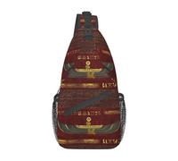 HLBSDM Bolso bandolera con notas egipcias, jeroglíficos, mochila de hombro, bandolera egipcia antigua, mochila informal de día
