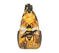 HLBSDM Bolso bandolera de pecho con correas ajustables estilo Golden Bee, bolso cruzado multiusos tipo mochila para viajes y ciclismo.