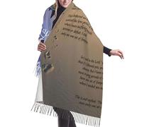 HLBSDM Bufanda de cachemira con flecos y poema Huellas en la arena. Bufandas de seda para otoño e invierno, súper cálidas y suaves: un accesorio de moda