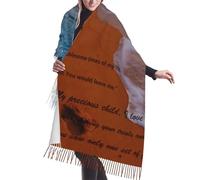 HLBSDM Bufanda de cachemira con flecos y poema Huellas en la arena. Bufandas de seda para otoño e invierno, súper cálidas y suaves: un accesorio de moda