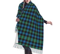 HLBSDM Bufanda de invierno con borlas, estilo tartán Mackintosh del clan escocés, imitación cachemir, de la más suave y clásica para otoño.