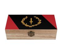 HLBSDM Caja de almacenamiento de madera con la bandera del patrimonio afroamericano y cierre frontal. Cajas de recuerdo vintage para joyas. Ideas de regalos decorativos para hombres y mujeres.