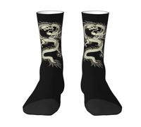 HLBSDM Calcetines de pantorrilla con diseño de dragón, divertidos y novedosos, calcetines casuales de compresión con diseño de dragón para mujeres y hombres.