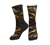 HLBSDM Calcetines de tripulación para hombre y mujer con estampado de dragón chino, ideales para deportes, senderismo y correr.