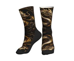 HLBSDM Calcetines de tripulación para hombre y mujer con estampado de dragón chino, ideales para deportes, senderismo y correr.