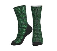 HLBSDM Calcetines de tripulación para hombre y mujer, con estampado de escamas de dragón de cristal verde, ideales para practicar senderismo y correr. Calcetines originales.
