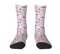 HLBSDM Calcetines deportivos con diseño de piña y gafas, transpirables, de media caña, en color contrastante, para hombre y mujer.