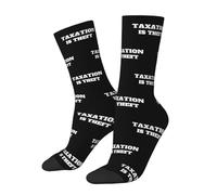 HLBSDM Calcetines Impuestos es Robo, calcetines unisex para adultos, calcetines casuales de algodón cómodos.