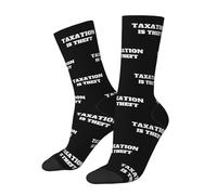 HLBSDM Calcetines Impuestos es Robo, calcetines unisex para adultos, calcetines casuales de algodón cómodos.