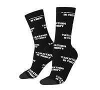 HLBSDM Calcetines Impuestos es Robo, calcetines unisex para adultos, calcetines casuales de algodón cómodos.