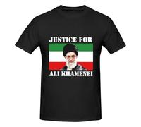 HLBSDM Camiseta de algodón con Cuello Redondo Justicia para Ali Khamenei para Hombre y Mujer