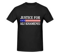 HLBSDM Camiseta de algodón con Cuello Redondo Justicia para Ali Khamenei para Hombre y Mujer