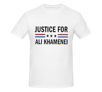 HLBSDM Camiseta de algodón con Cuello Redondo Justicia para Ali Khamenei para Hombre y Mujer