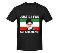 HLBSDM Camiseta de algodón con Cuello Redondo Justicia para Ali Khamenei para Hombre y Mujer