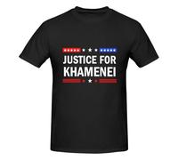 HLBSDM Camiseta de algodón con Cuello Redondo Justicia para Ali Khamenei para Hombre y Mujer
