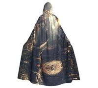 HLBSDM Capa con capucha Belle Epoque para adultos para Halloween, disfraz de bruja y vampiro, capa medieval renacentista para cosplay, bailes de máscaras y fiestas temáticas.