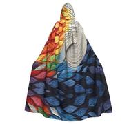 HLBSDM Capa con capucha para adultos Chasing The Light para Halloween, disfraz de bruja y vampiro, capa medieval renacentista para cosplay, baile de máscaras y fiestas temáticas.