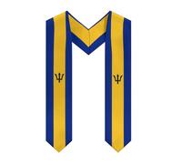 HLBSDM Chal/estola/bufanda vintage con la bandera de Barbados para graduación de estudiantes internacionales de la promoción de 2025. Regalos de graduación.