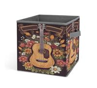 HLBSDM Contenedores de almacenamiento plegables con estampado de festival de música country, cubos de tela de 10,6 pulgadas para estantes decorativos.