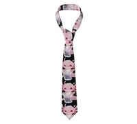 HLBSDM Corbata de seda para hombre Axolotl Bubble Tea. De seda auténtica, la corbata es suave y cómoda.