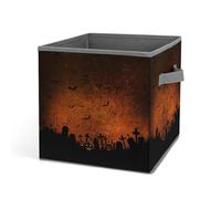 HLBSDM Cubos de tela plegables de 10,6 pulgadas con efecto grunge oscuro de Halloween para estanterías de armario y decoración del hogar.