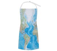 HLBSDM Delantal de chef con mapa del mundo para mujer, con temática náutica, de vela y pirata, estampado para manualidades, para adultos, hombres y mujeres.