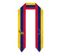 HLBSDM Estolas, chal, faja y bufanda con la bandera de Venezuela para la graduación de estudiantes internacionales que estudian en el extranjero.