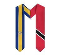 HLBSDM Estolas, chales, fajas y cuellos en V con banderas de Barbados, Trinidad y Tobago para la celebración de graduación de estudiantes.