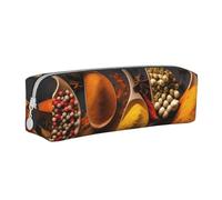 HLBSDM Estuche de Cuero Spices con Cremallera, Gran Capacidad, Duradero, práctico y portátil.