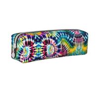 HLBSDM Estuche para lápices de Cuero con Cremallera Estilo Tie-Dye de Tribu exótica, Bolsa para bolígrafos Tridimensional con Gran Capacidad, Duradero, práctico y portátil.