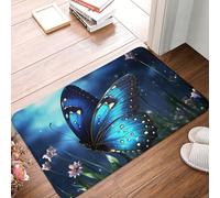 HLBSDM Felpudo de Mariposas para Puerta de Entrada, Resistente y Duradero, Ideal para Exteriores e Interiores, Que atrapa la Suciedad, Absorbente, Antideslizante, de Perfil bajo, de 61 x 40 cm.