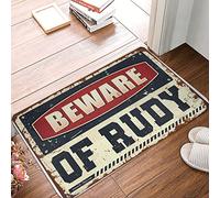 HLBSDM Felpudo Exterior Absorbente y Antideslizante - Groovy Beware of Rudy Soft Fibers | Felpudo de Invierno para Puerta Principal (40 x 60 cm)