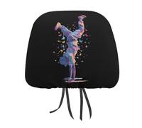 HLBSDM Funda para reposacabezas de Coche con diseño de Breakdance y Baile Callejero. Protector de reposacabezas Divertido. Accesorios universales.