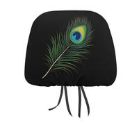HLBSDM Fundas para reposacabezas de Coche Personalizadas con Plumas de Pavo Real, Fundas Suaves para Asientos de automóvil, Accesorios para decoración de Interiores, 1 Unidad