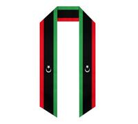 HLBSDM Libya Libyans Flag Graduation Ceremony Stole Sash 72” Shawl Study Abroad Student International Class Study Scarf Scarves