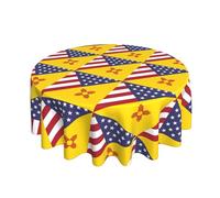 HLBSDM Mantel Redondo Decorativo de 60 Pulgadas con la Bandera de Nuevo México, Ideal para restaurantes. Cubre mesas Festivas y Tiene un diseño artístico.