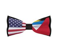HLBSDM Pajaritas clásicas con la bandera de Antigua y Barbuda de EE. UU. para hombre, ajustables, preatadas, formales, de negocios y para bodas.