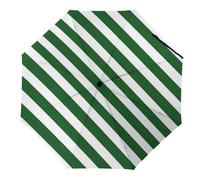 HLBSDM Paraguas de rayas piratas verdes y blancas, tamaño grande, plegable, con protección solar y contra la lluvia.