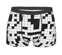 HLBSDM Ropa Interior Plana para Hombre de poliéster Transpirable y Agradable para la Piel con Estampado de crucigramas.