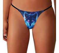 HLBSDM Tanga de Mujer de Moda con Ojos Brillantes de Lobo, Tangas sexys de Tiro bajo, Ropa Interior Invisible, Bragas Transpirables