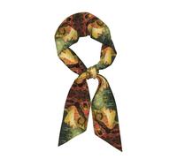 HLBSDM Un pañuelo para la cabeza de seda con estampado de camino abierto, bufandas de satén de cuello cuadrado para mujer, ideales para bolsos y como regalo.
