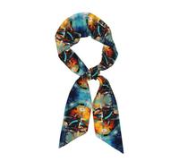 HLBSDM Un pañuelo para la cabeza de seda con estampado de camino abierto, bufandas de satén de cuello cuadrado para mujer, ideales para bolsos y como regalo.