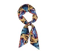 HLBSDM Un pañuelo para la cabeza de seda con estampado de camino abierto, bufandas de satén de cuello cuadrado para mujer, ideales para bolsos y como regalo.