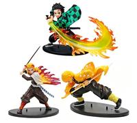 HLDMYYXGS Juego de figuras de anime de demonio, personajes de Slayer de 8.6 pulgadas para fanáticos del anime y niños (3 piezas)
