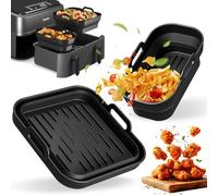 HLEIUKT Airfryer Accesorios para Philips Airfryer Dual Basket 3000-5000 serie 9L (6L/3L), 2 unidades, molde de silicona plegable para freidora de aire caliente Philips Airfryer XXL 9L, NA350/NA352
