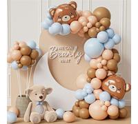 HLEIUKT Kit Guirnalda Globos, 95 piezas Azul Marrón Arco de Globos, Decoración Cumpleaños Arco para Baby Shower Novias Bodas Compromiso Aniversario Decoracion