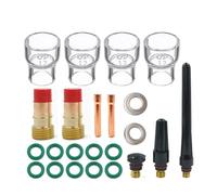 Hlennotor 23PCS TIG Stubby Gas Lens TIG Collet 12Pyrex Cup TIG Gas Lens Kit de Boquillas de AlúMina para Soldadura TIG DB WP17/18/26