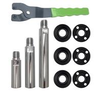 Hlennotor Biela de ConexióN del Eje de ExtensióN de Amoladora Angular de 5/8 Pulgadas-11 con Amoladora, Llave Inglesa Ajustable, Juego de Tuercas con Reborde