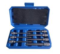 Hlennotor Juego de Vasos con Puntas Hexagonales Extralargas, 7 Piezas, H3-H10 -V, Accionamiento de 3/8 Pulgadas, 110 mm de Longitud